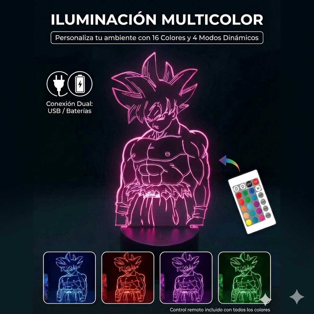 Lampara Goku Multicolor